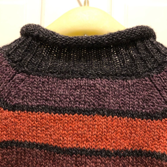 In Knit Striped Hand Knit Turtleneck Sweater - Picture 8 of 12